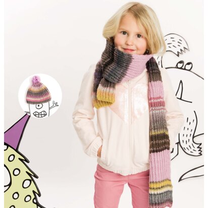 Hat and Scarf in Rico Creative Melange DK and Essentials Merino Plus DK - 614 - Downloadable PDF