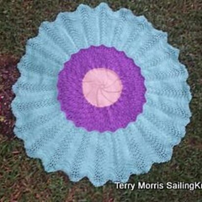 Passion Flower Circular Lace Baby Blanket