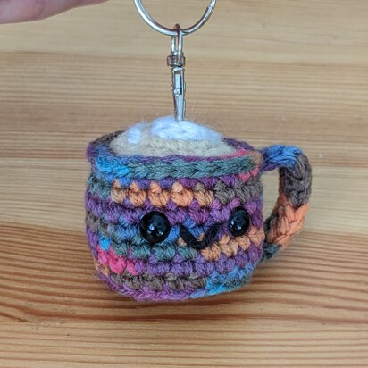 Coffee cup amigurumi keychain pattern