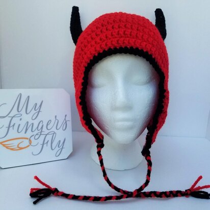 Devil Horned Earflap Hat