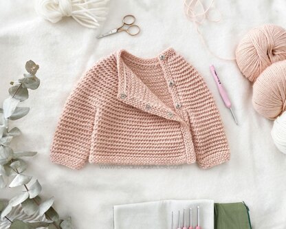 Size 3-6 months -CUDDLES Crochet Baby Sweater