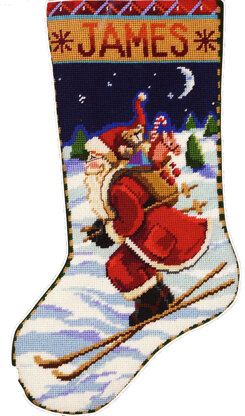 Skiing Santa Stocking - PDF