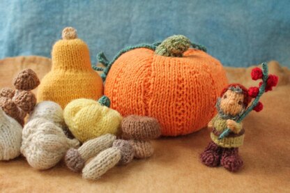 Harvest Gnome with Pumpkins