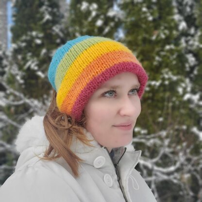 Rainbow Ponytail Beanie