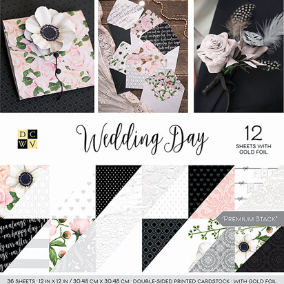 American Crafts DCWV Double-Sided Cardstock Stack 12"X12" 36/Pkg - Wedding Day, 18 Designs/2 Each
