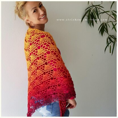 Crochet Pattern Triangle Shawl BioTronik #3 | Textured Crochet Shawl | Modern Geometric Wrap PDF