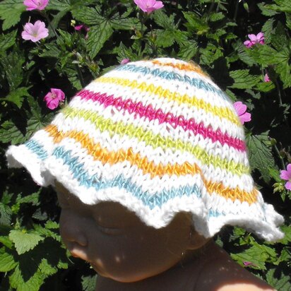 BABY SILKY STRIPEY SUNHAT KNITTING PATTERN - MADMONKEYKNITS