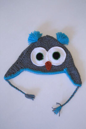 Crochet Owl Hat in Plymouth Yarn Yarnimals Owl - F656