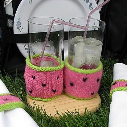 Summer Picnic Pleasers: Watermelon Glass Cozy and Napkin Ring Set