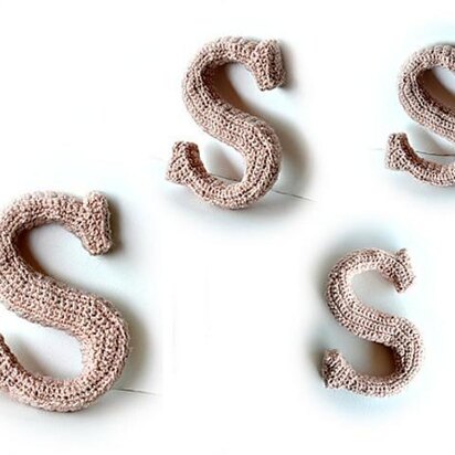 Letter S Crochet Pattern, 3D Letter Amigurumi