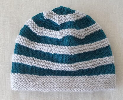 Danny - Babies 4ply striped ridged beanie