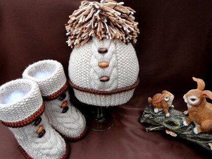 PATTERN Knitting Baby Hat Baby Shoes 0 - 12 months