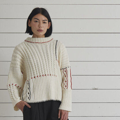 Alina Cable Sweater - Knitting Pattern for Women in Debbie Bliss Rialto DK