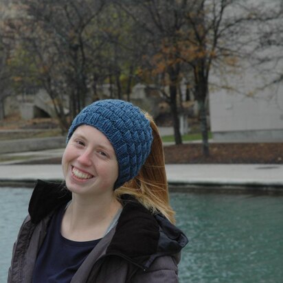 Basketweave Messy Bun Hat