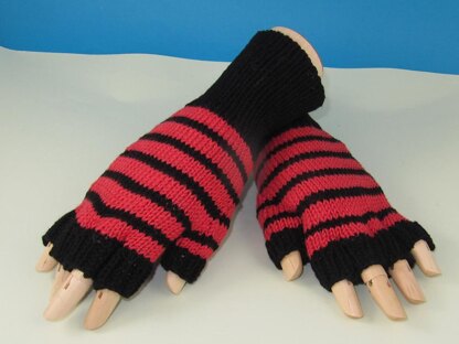 Easy Stripe Short Finger Gloves