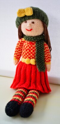 Aster Rag Doll Knitting Pattern - Toy Knitting Pattern