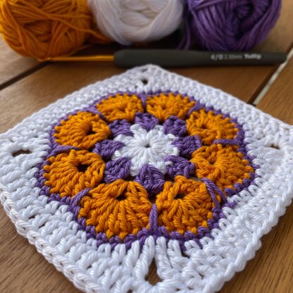 African flower granny square