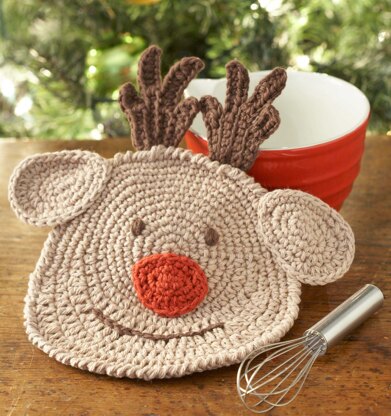 Reindeer Dishcloth in Lily Sugar 'n Cream Solids