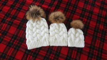 Fluffy Snow Maman et Enfant Bonnet Tuque