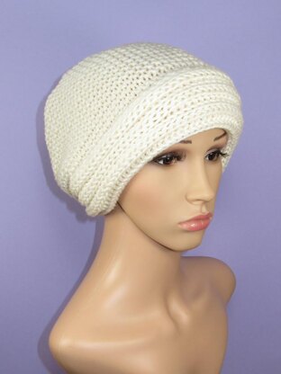 Chunky Rib Cuff Garter Stitch Tam Hat