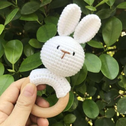 Bunny Crochet Pattern,Crochet Bunny Rabbit Pattern,Crochet Rattle,Crochet Toy Pattern