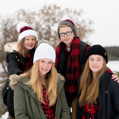 Buffalo Plaid Family Hat Set