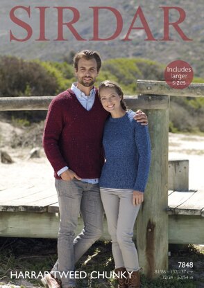 Sweaters in Sirdar Harrap Tweed Chunky - 7848- Downloadable PDF