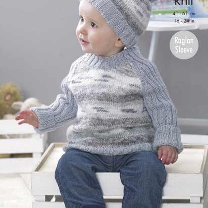 Cardigan, Sweaters & Hat in King Cole Splash DK and Big Value Baby DK - 5089 - Downloadable PDF