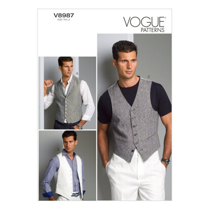 Vogue Men's Vest V8987 - Sewing Pattern