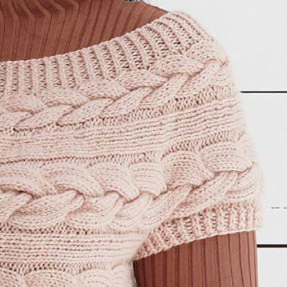 Sideways Cable Top - Knitting Pattern For Women in Debbie Bliss Cashmerino Aran by Debbie Bliss