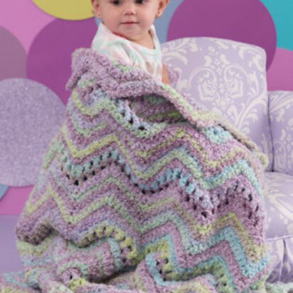 Ripple Baby Blanket in Red Heart Snuggle Bunny - LW4571 - Downloadable PDF