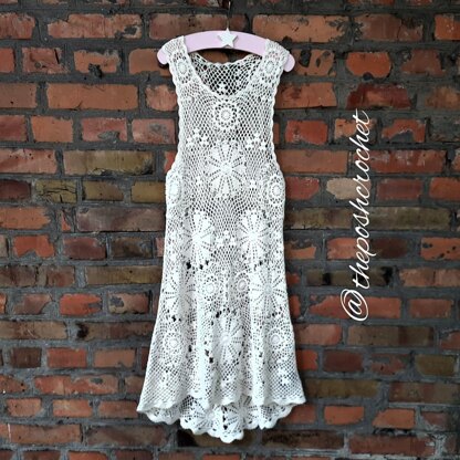 Crochet summer lacy bohemian dress.