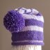 Striped Pom Pom Hat