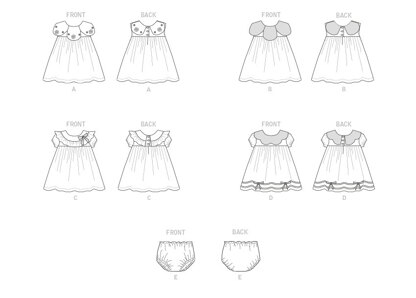 Butterick Infants' Dress and Panties B6903 - Paper Pattern, Size NB-S-M-L-XL