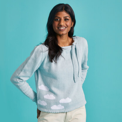 Head In The Clouds Jumper - Free Sweater Knitting Pattern For Women in Paintbox Yarns Cotton 4 Ply by Paintbox Yarns