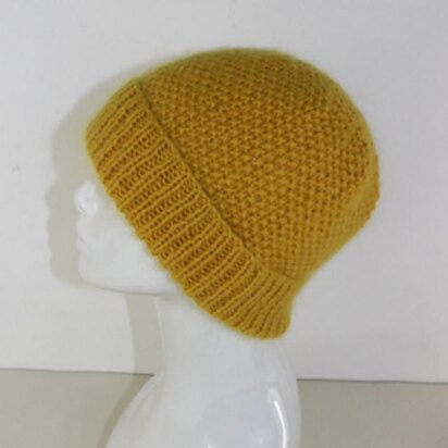 Fluffy Moss Stitch Beanie Hat