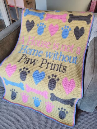 Paw Prints Dog Blanket - UK Terms