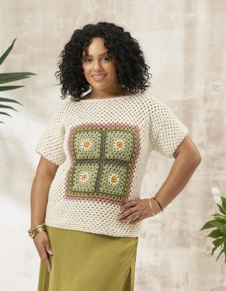 Aster Crochet Daisy T-Shirts by Cassie Ward in West Yorkshire Spinners Elements - DBP0277 - Downloadable PDF