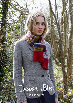 "Fiona Scarf" - Scarf Knitting Pattern For Women in Debbie Bliss Aymara - DB212