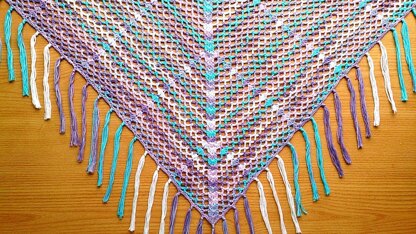 Multicolor ray shawl