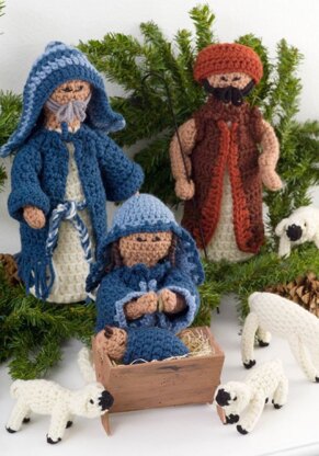 Nativity Set in Red Heart Super Saver Economy Solids - WR2041