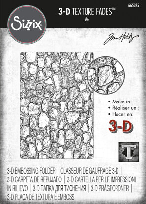 Sizzix 3-D Texture Fades Embossing Folder - Cobblestone #2 by Tim Holtz