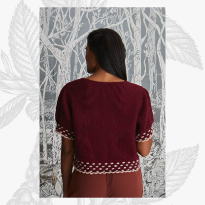 "Florence Frill Short Sleeve Jumper" - Sweater Knitting Pattern For Women in Willow & Lark Poetry by Willow & Lark