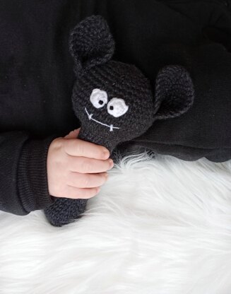 Crochet bat baby rattle pattern