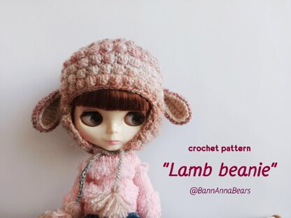 Lamb beanie for doll