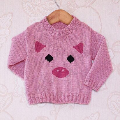Intarsia - Pig Face Chart - Childrens Sweater
