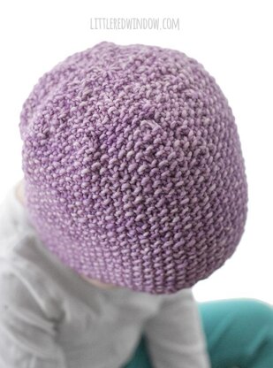 Easy Seed Stitch Baby Hat