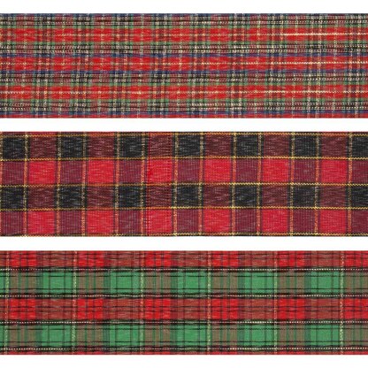 Groves Ribbon: Tartan: 3 x 5m x 50mm: Red / Green