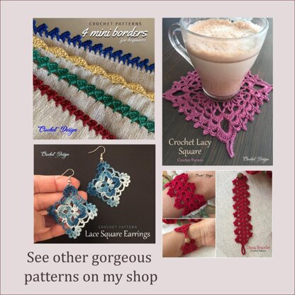 Top Girl Bracelet Crochet Pdf Pattern - Boho Cuff