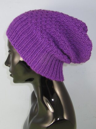 Chunky 2 Stitch Check Slouch Hat